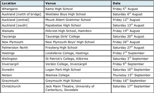 updated schedule